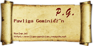 Pavliga Geminián névjegykártya
